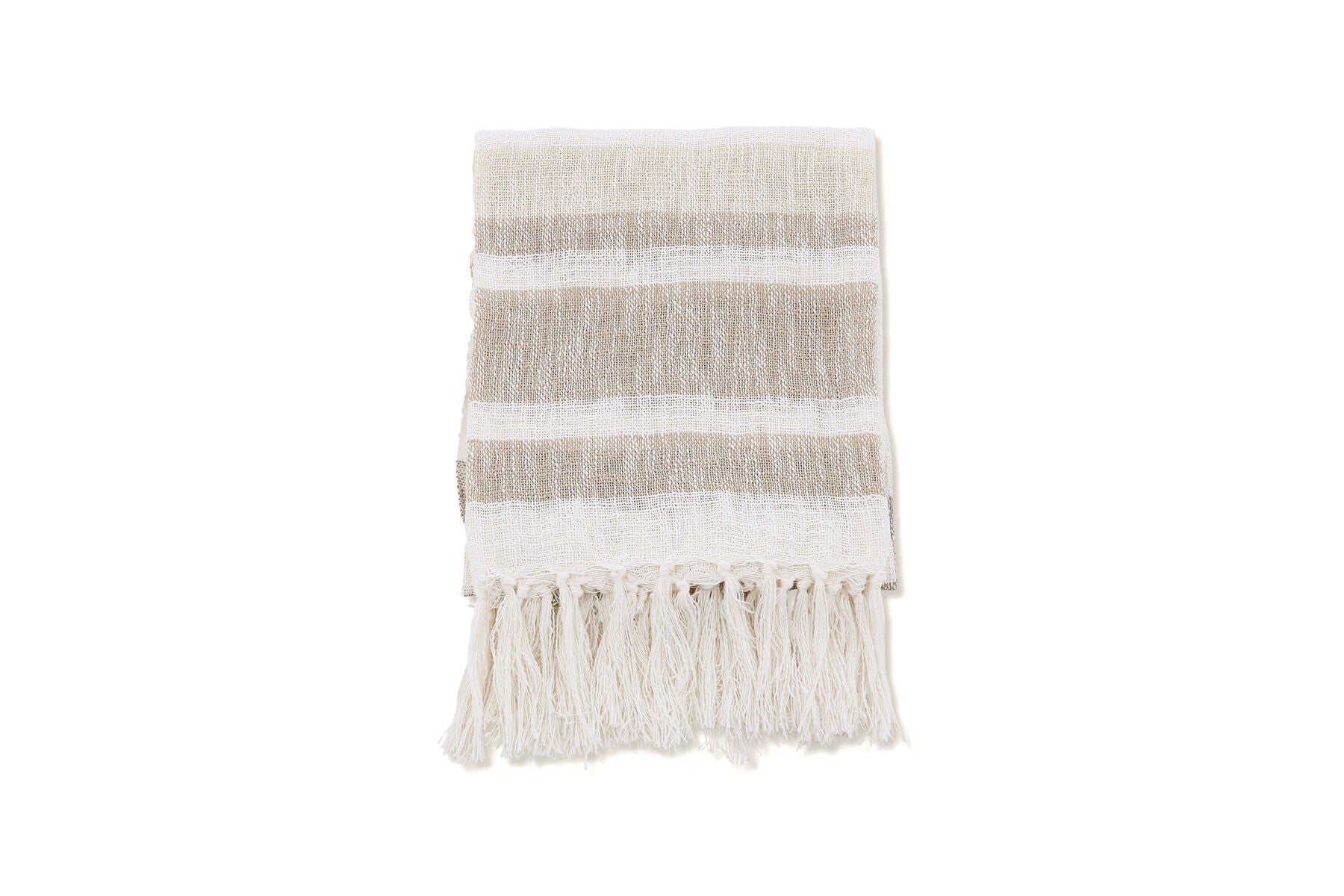 Sandy Throw Slub/polyester - Offwhite/beige/brown/ - 130*170
