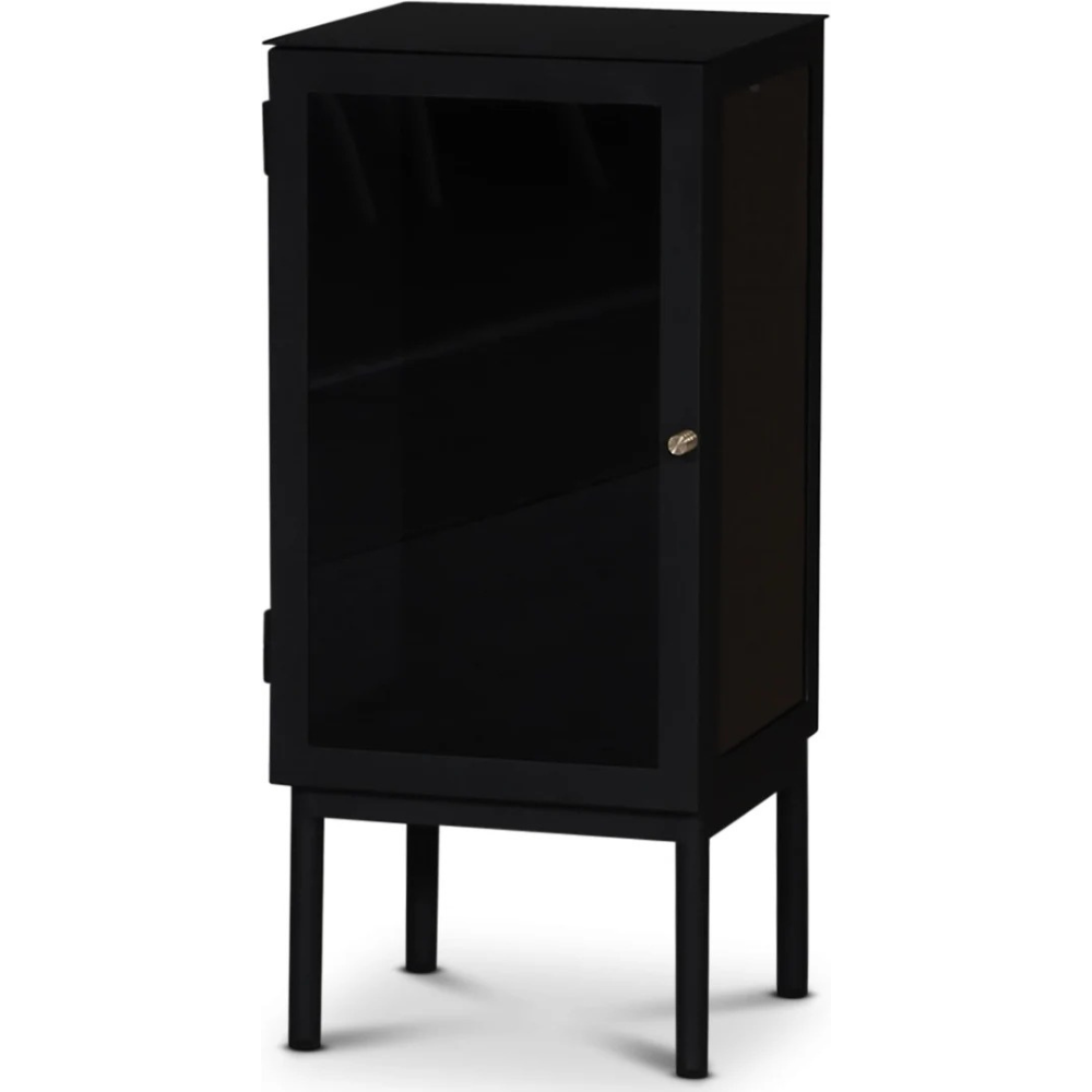 Revel sängbord högt med dörr Vänster - Mässing / Svart