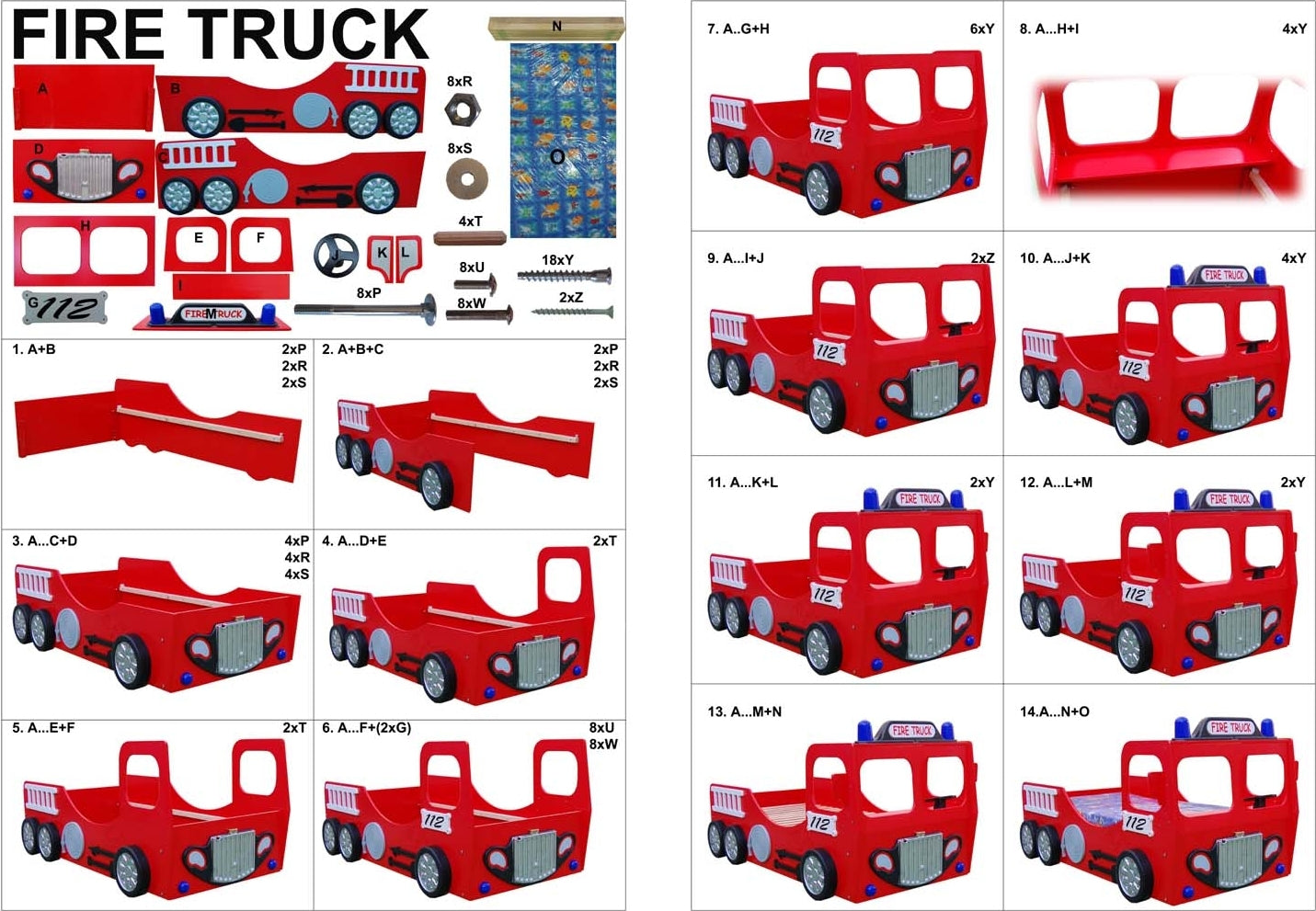 Barnsäng brandbil Alfons