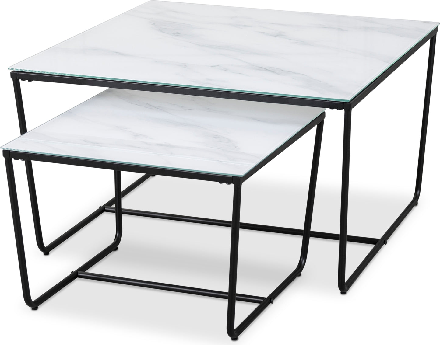 Vit glasskiva med marmormönster (Satsbord)