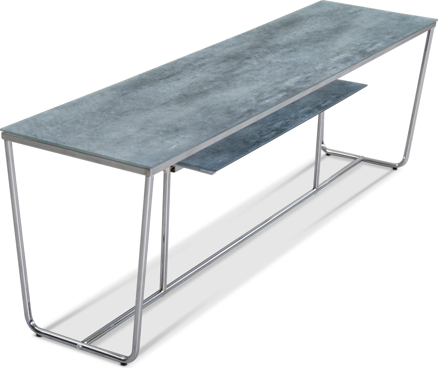 Betongfärgad glasskiva med marmormönster