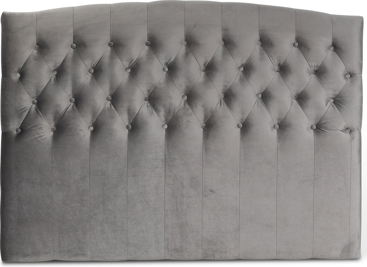 Love sänggavel med knappar (Grå sammet)