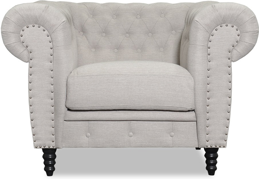 Ashford chesterfield fåtölj - Beige Linne