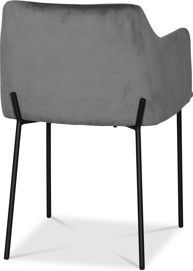 York Karmstol i grå sammet