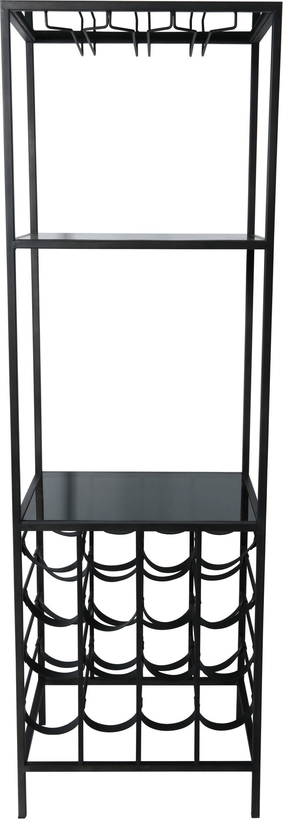 Cartier vinställ med hållare för vinglas 160x50 cm - Svart metall