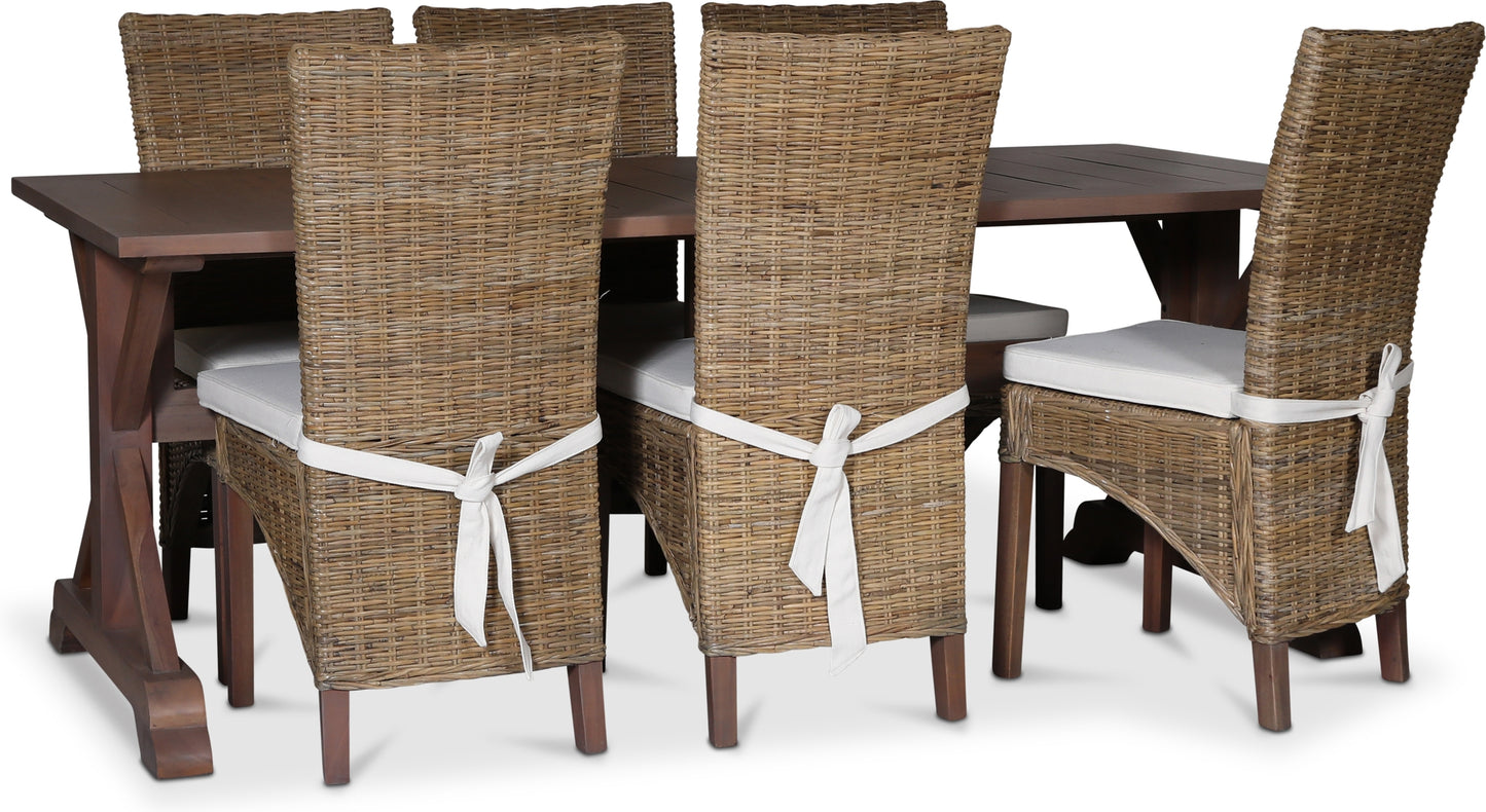 Croco brunt matbord 200x90 cm - Vintage