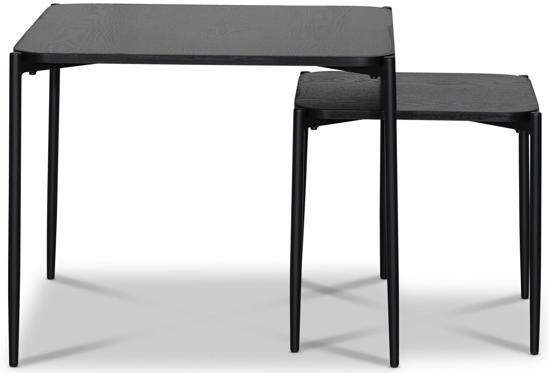 Wayne satsbord 60x60 cm - Svartbetsad ek