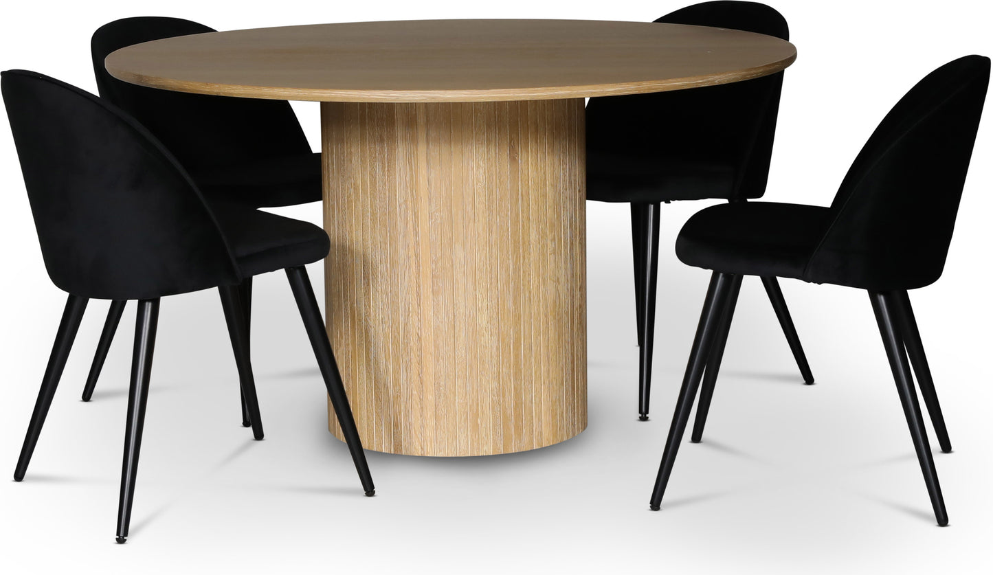 Nova runt matbord Ø130 cm - Whitewash Kolli 2