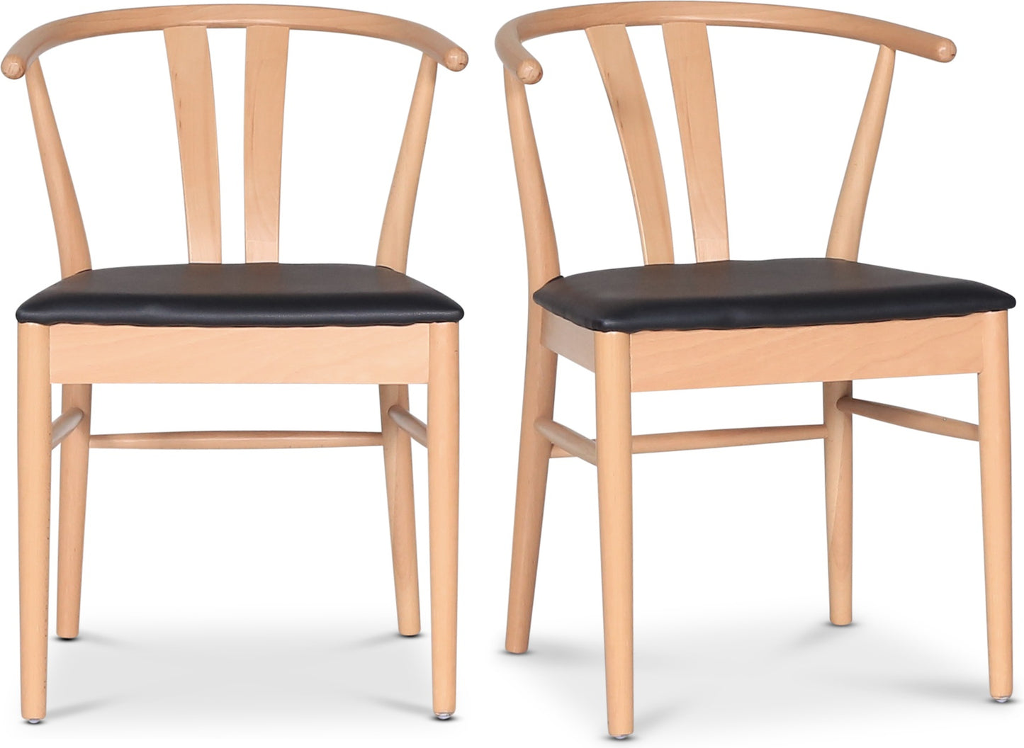 Astrid matstol med svart PU sits