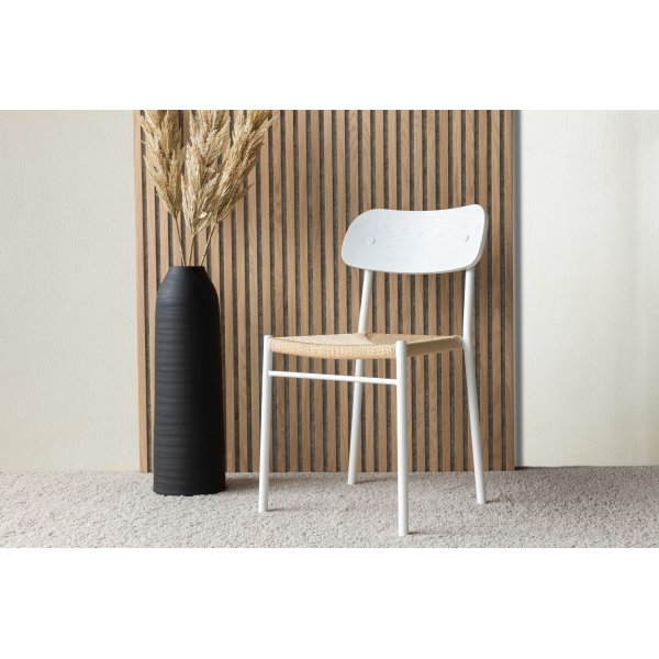 Polly matstol - Vit/beige