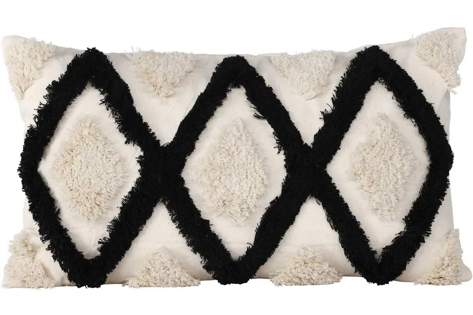 Emelie Cushion Cover Polycotton - BlackWhite // 30x50