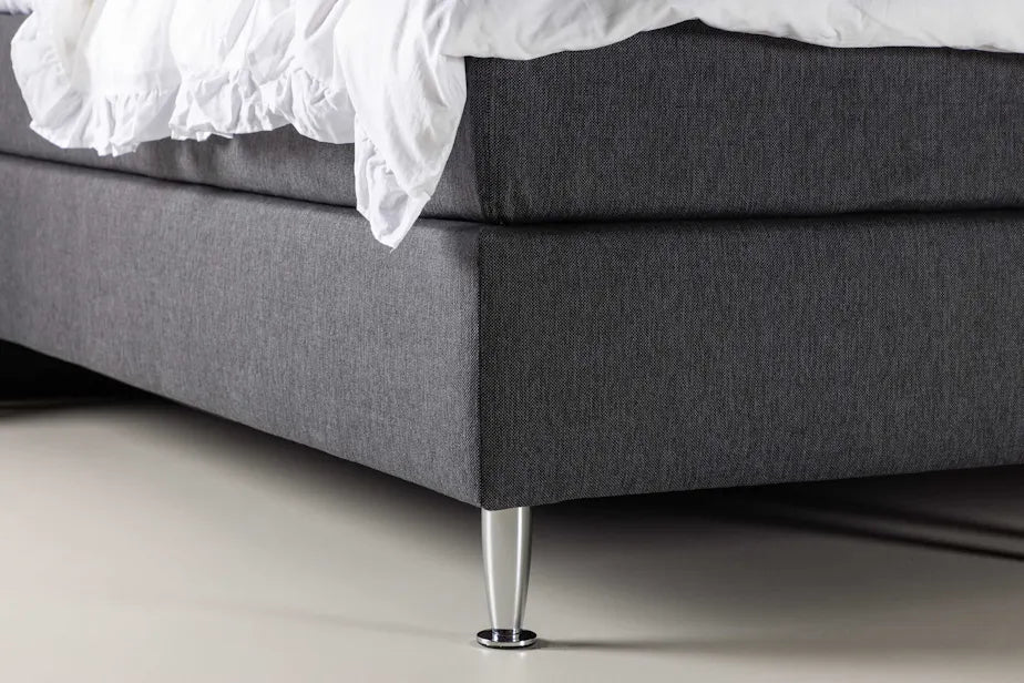 Toledo Bed 180*200 - Matte Silver / Dark grey Fabric Lino 12