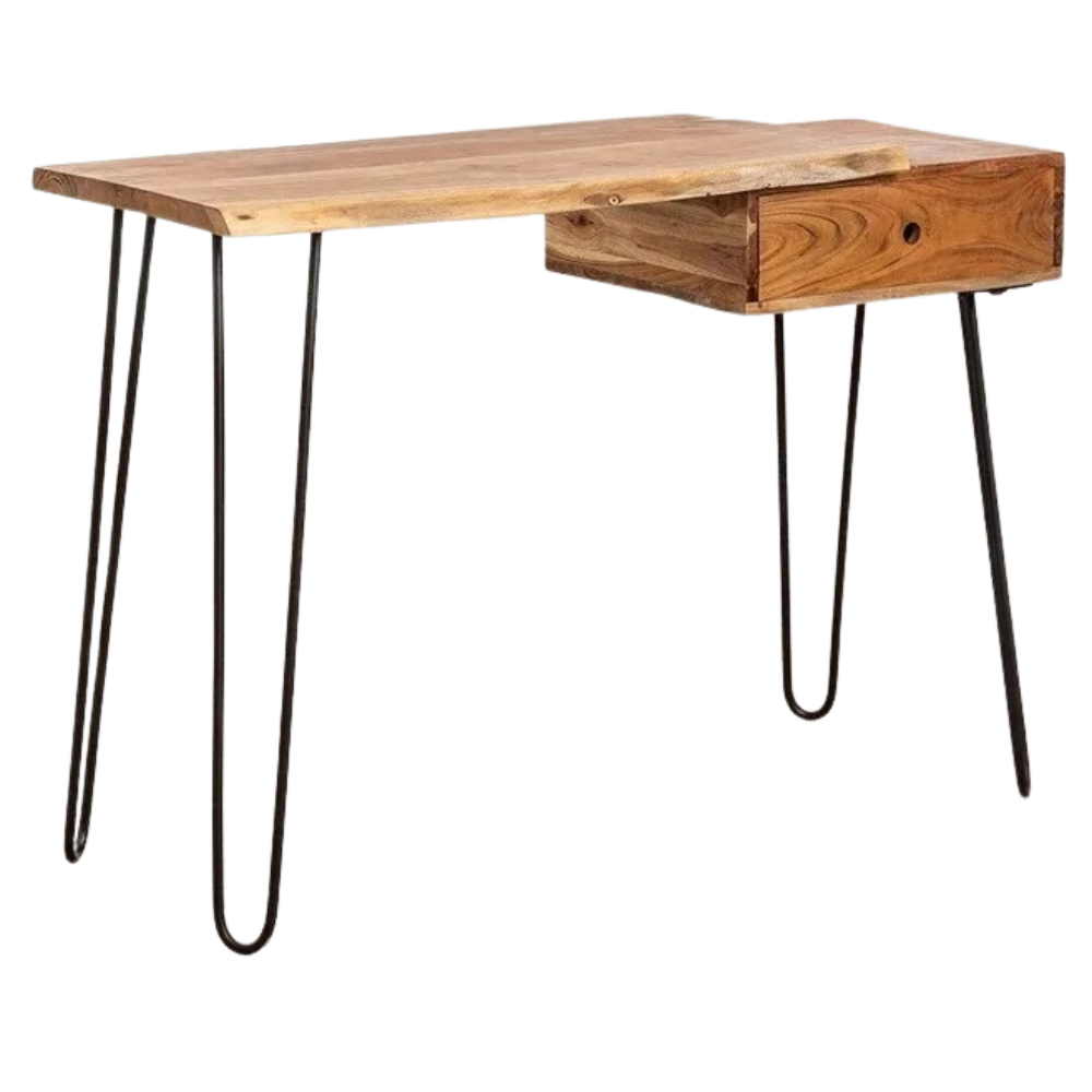 Woodcraft skrivbord med låda 120 x 40 cm - Vintage mango