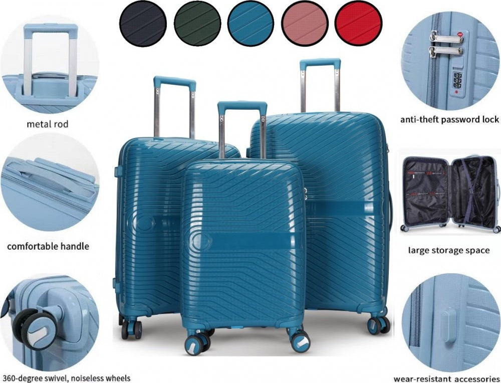 Oslo resväska 3-set - Ljusblå