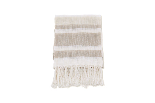 Sandy Throw Slub/polyester - Offwhite/beige/brown/ - 130*170