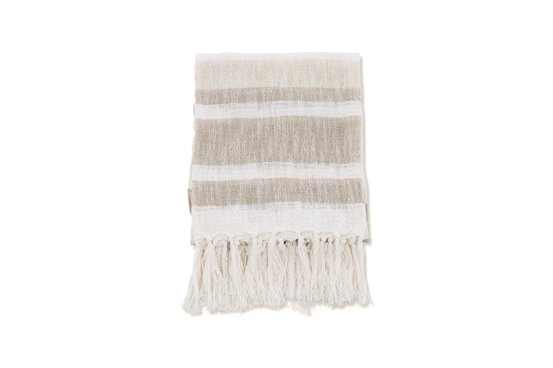 Sandy Throw Slub/polyester - Offwhite/beige/brown/ - 130*170