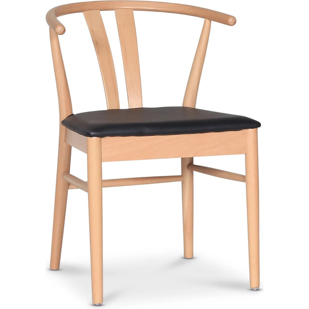 Astrid matstol med svart PU sits