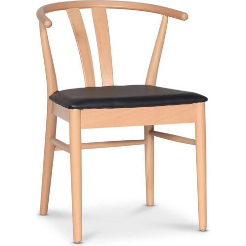 Astrid matstol med svart PU sits