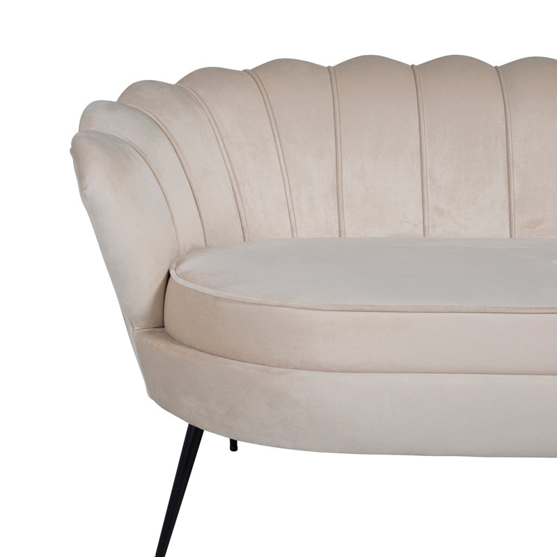 Calais Sofa 3-seater - Beige Velvet - Black Legs
