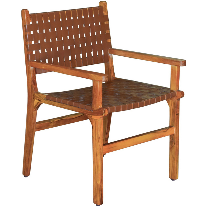 Porto Bello Karmstol Teak / Anilinläder