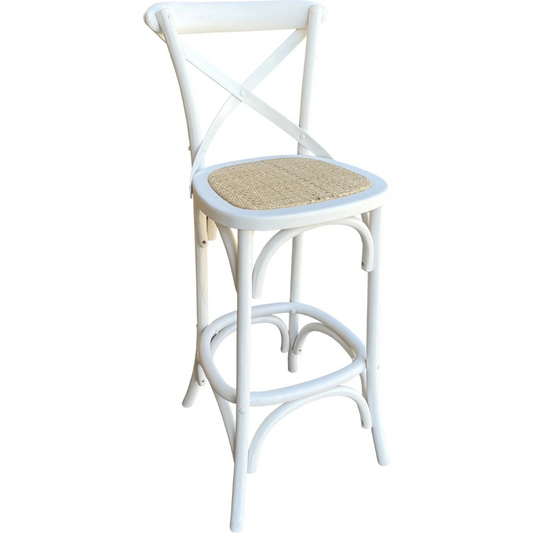 Vintage barstol sitthöjd 72 cm - Rotting / vit