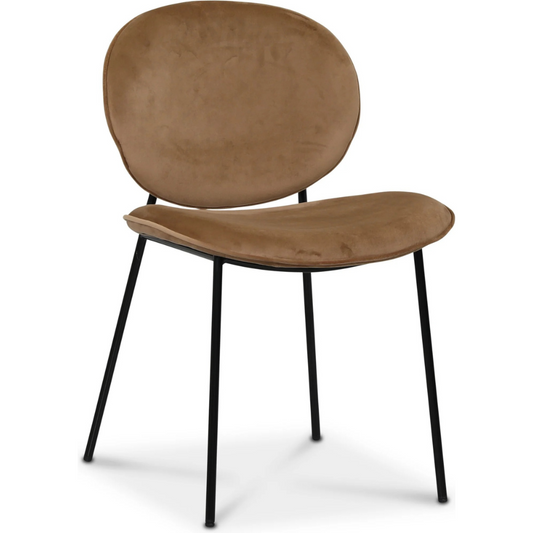 Palle stol i sammet - Brun