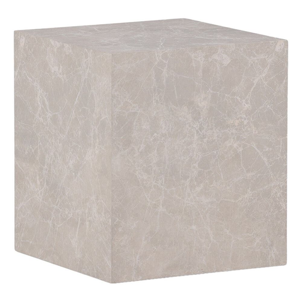 SIDOBORD 45X40X40CM BEIGE MARMOR - Venture Home