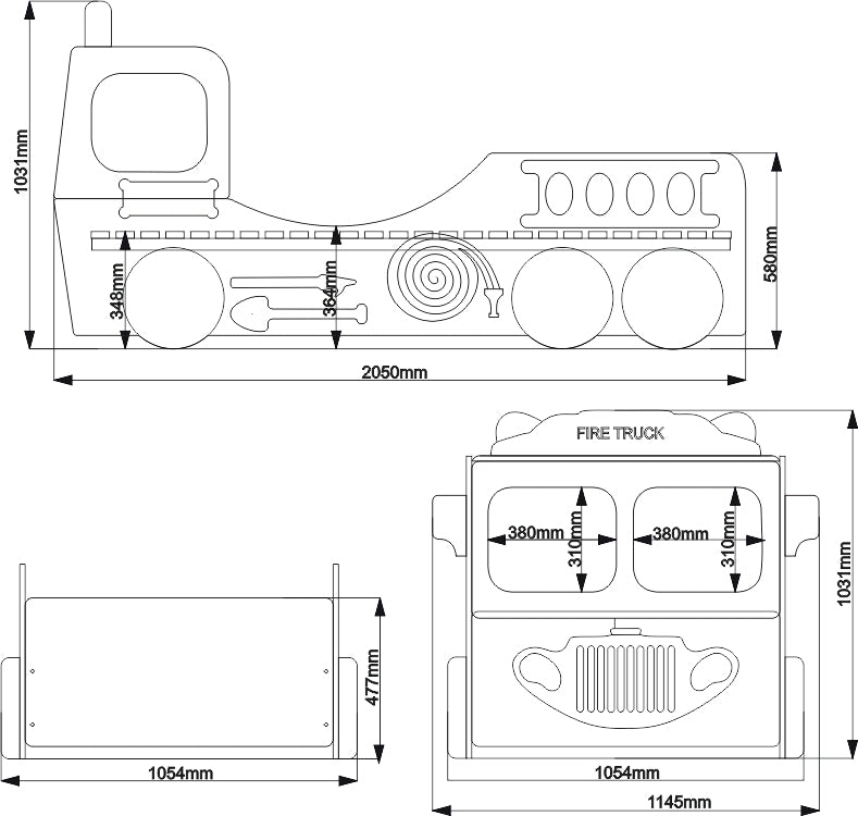 Barnsäng brandbil Alfons
