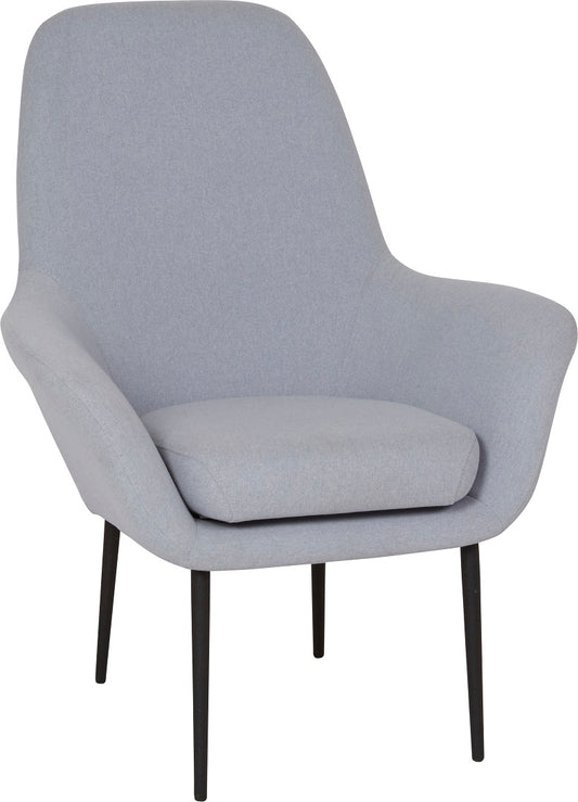 Milano grå tygfåtölj med svarta ben