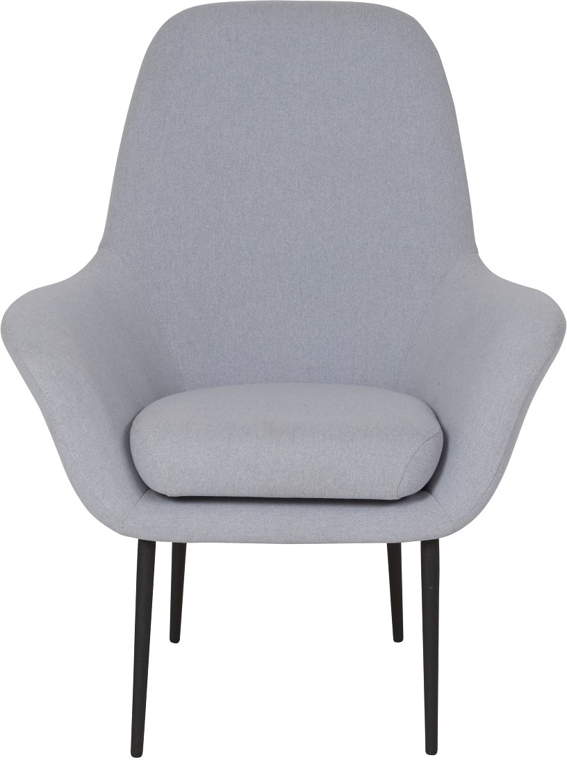 Milano grå tygfåtölj med svarta ben