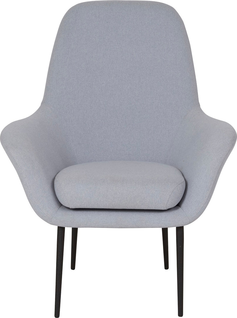 Milano grå tygfåtölj med svarta ben