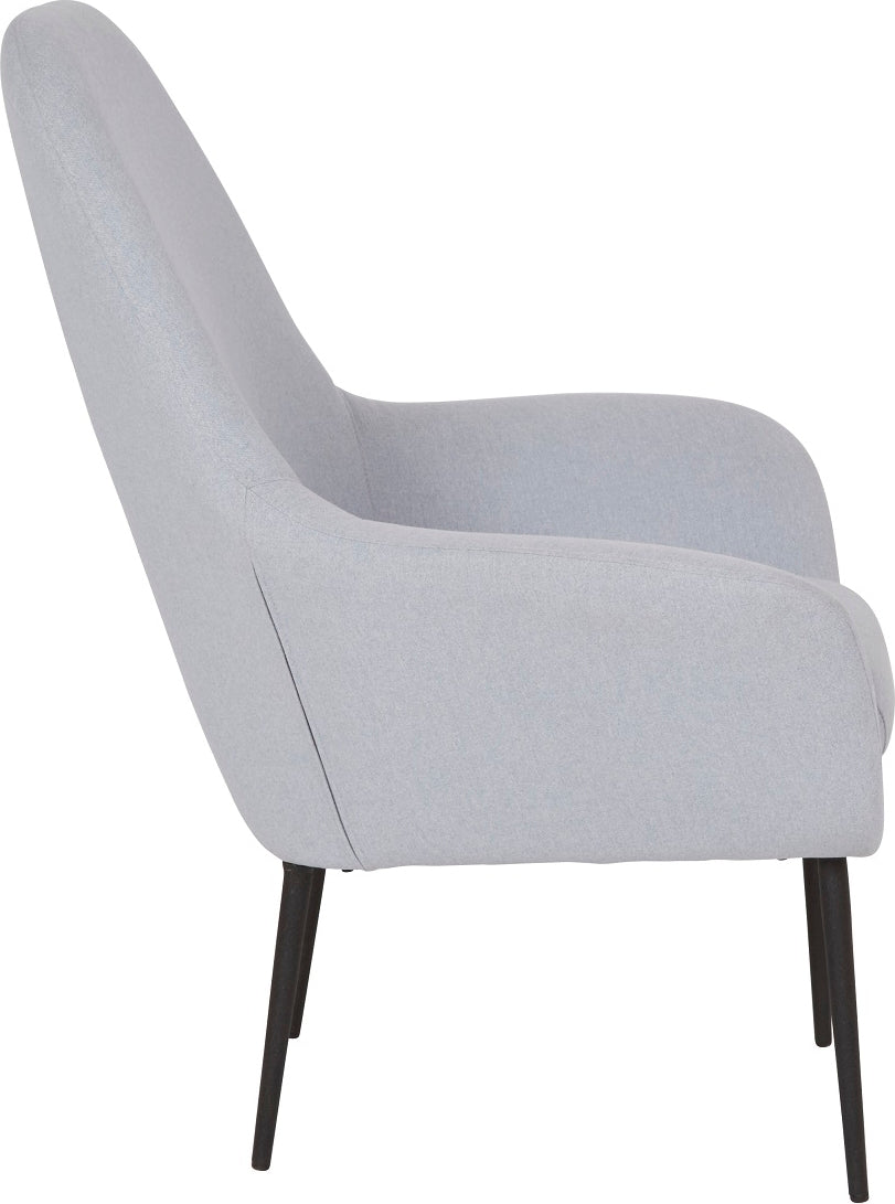 Milano grå tygfåtölj med svarta ben