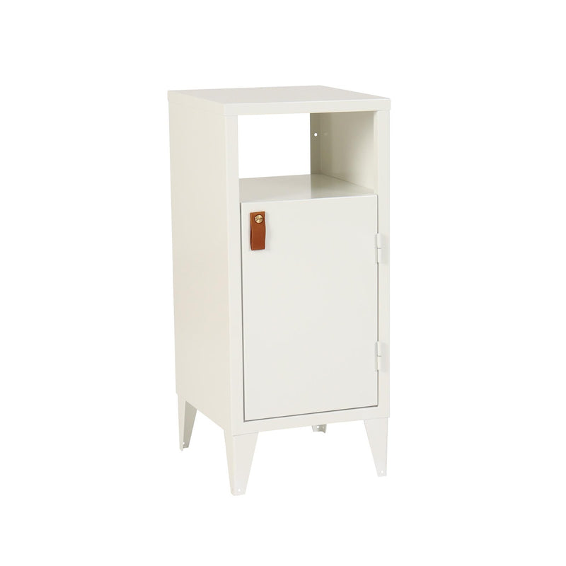 Plate sängbord vit metall 35×32×70 cm - Höger