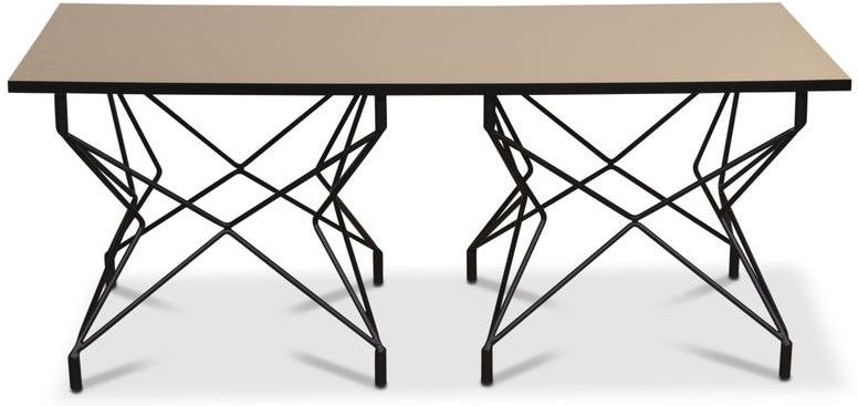 Bordsskiva 125x55x48 cm - Svart/koppar