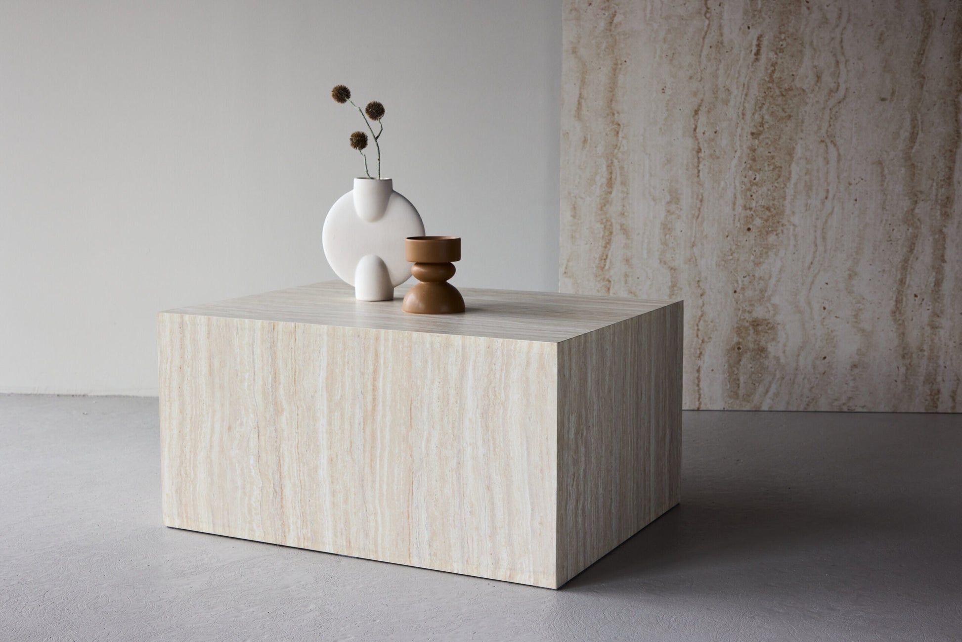 York Sofa Table 40x60x80 cm – Travertine Look