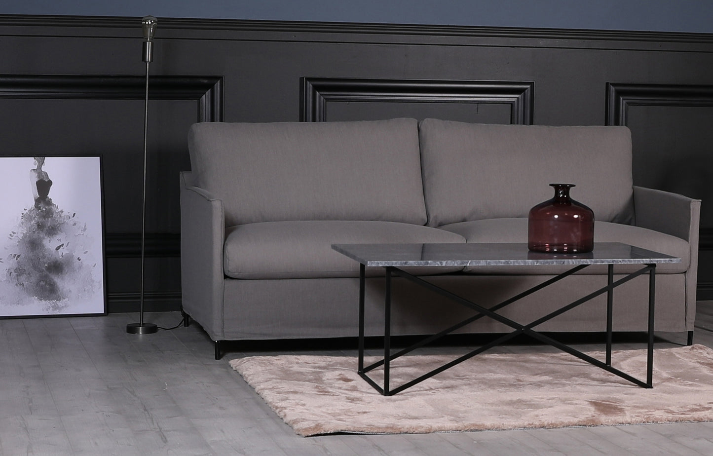 Depart 3-sits soffa - Gråbrun