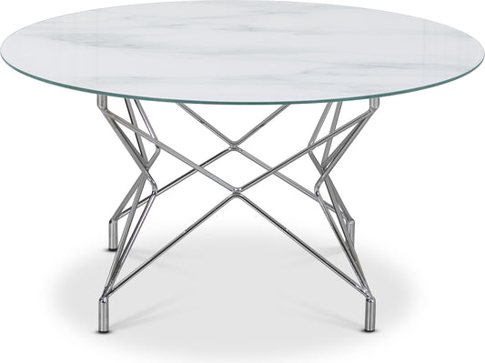 Vit glasskiva med marmormönster