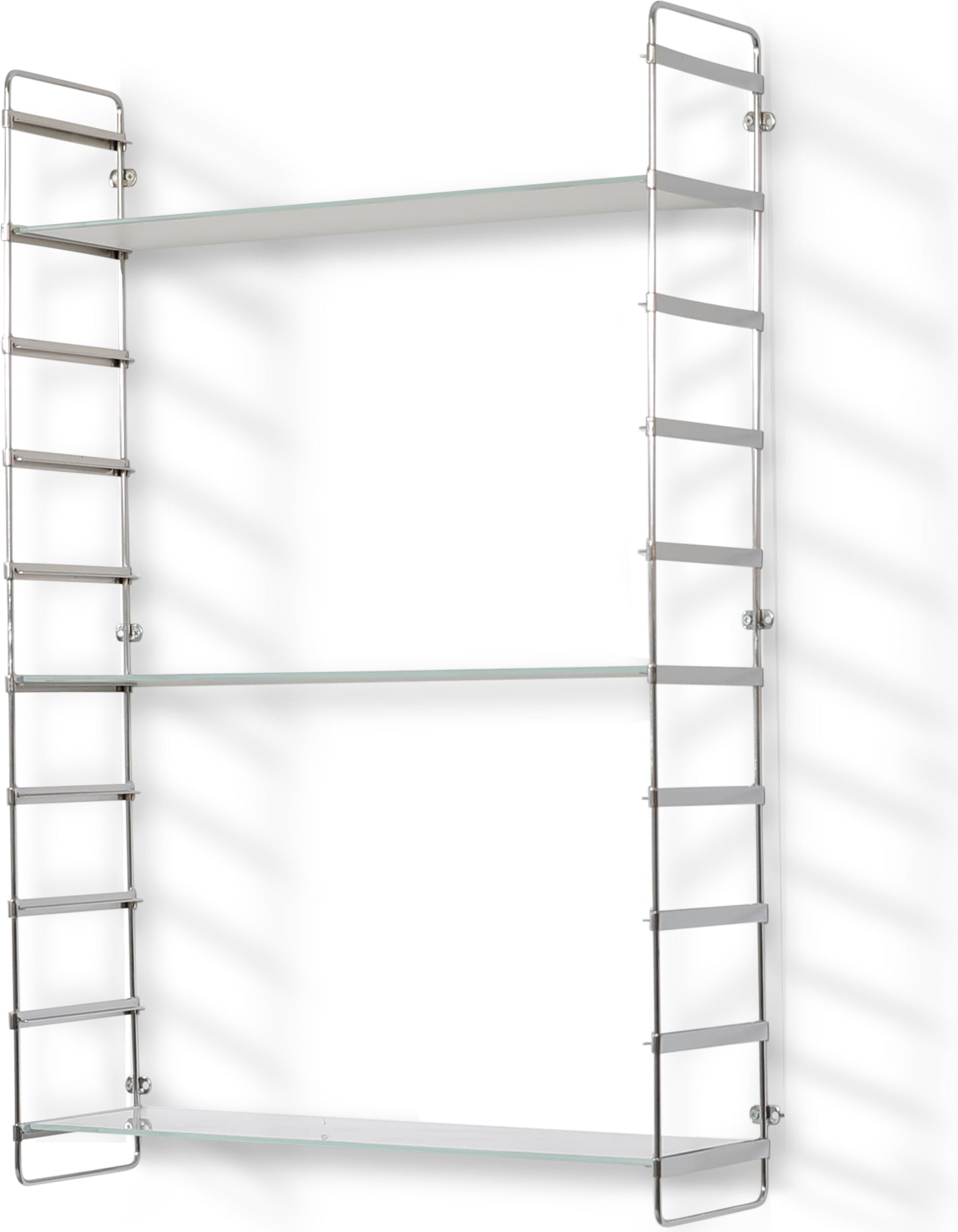 Grön glashylla med marmormönster