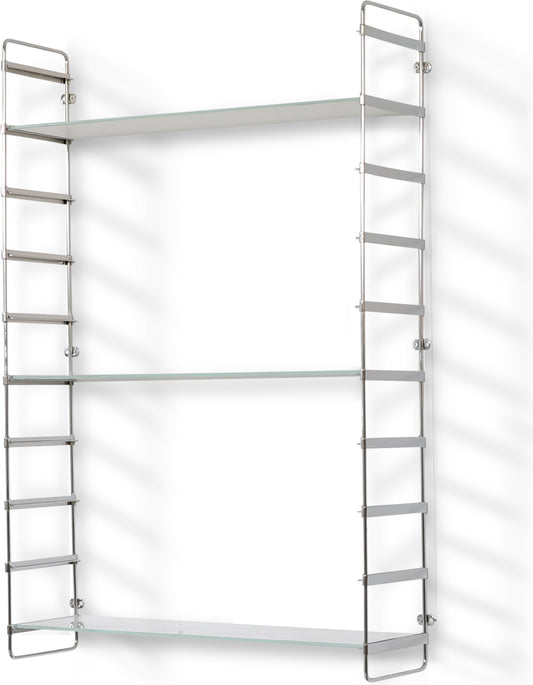 Grön glashylla med marmormönster