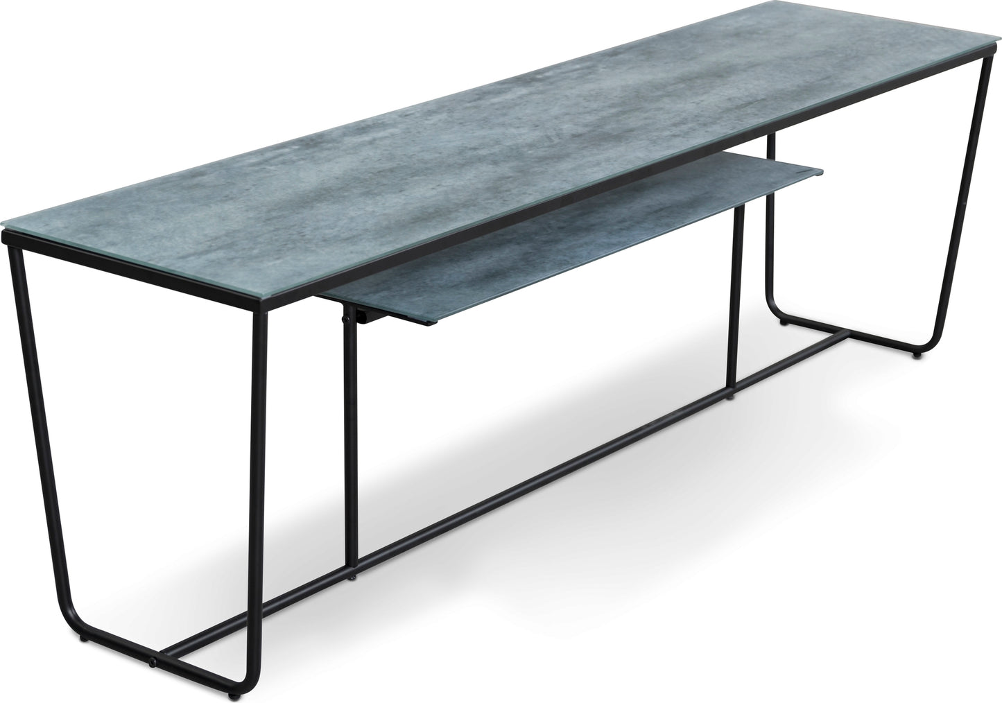 Betongfärgad glasskiva med marmormönster