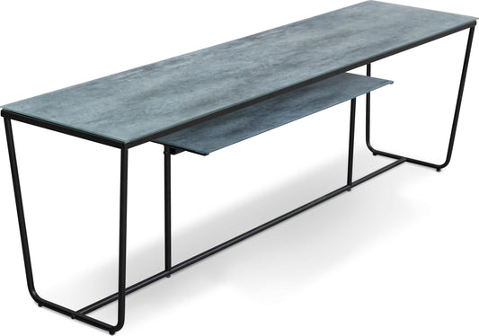 Betongfärgad glasskiva med marmormönster