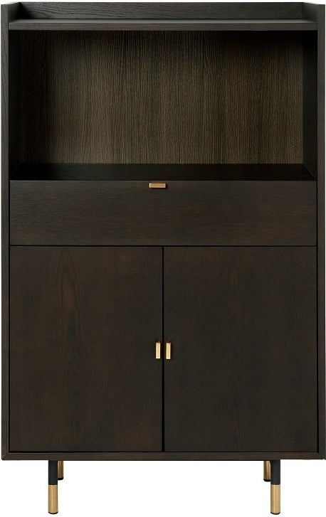 Impala skåp i brunbetsad ek / guld