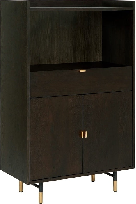 Impala skåp i brunbetsad ek / guld