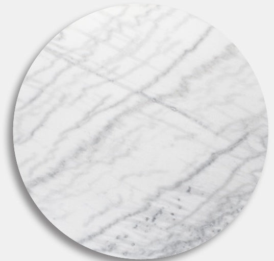 Ljus rund marmorskiva Ø130 cm