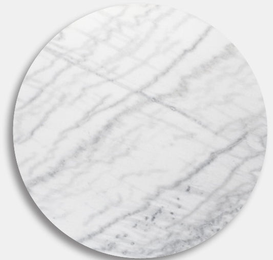 Ljus rund marmorskiva Ø130 cm