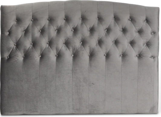 Love sänggavel med knappar (Grå sammet)