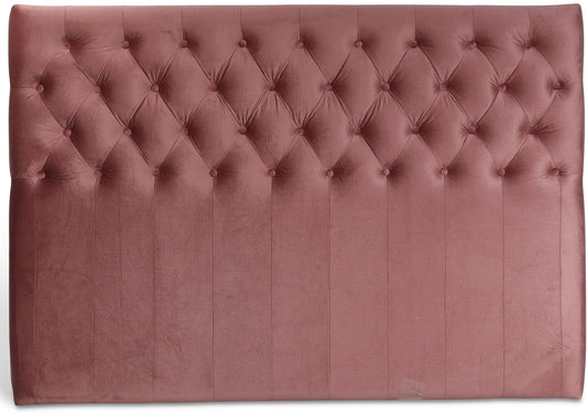 Anna sänggavel med knappar (Rosa sammet)
