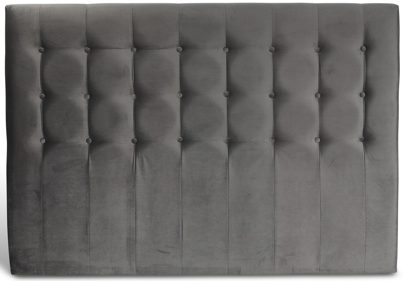 Centa grå sänggavel med knappar (Grå sammet)