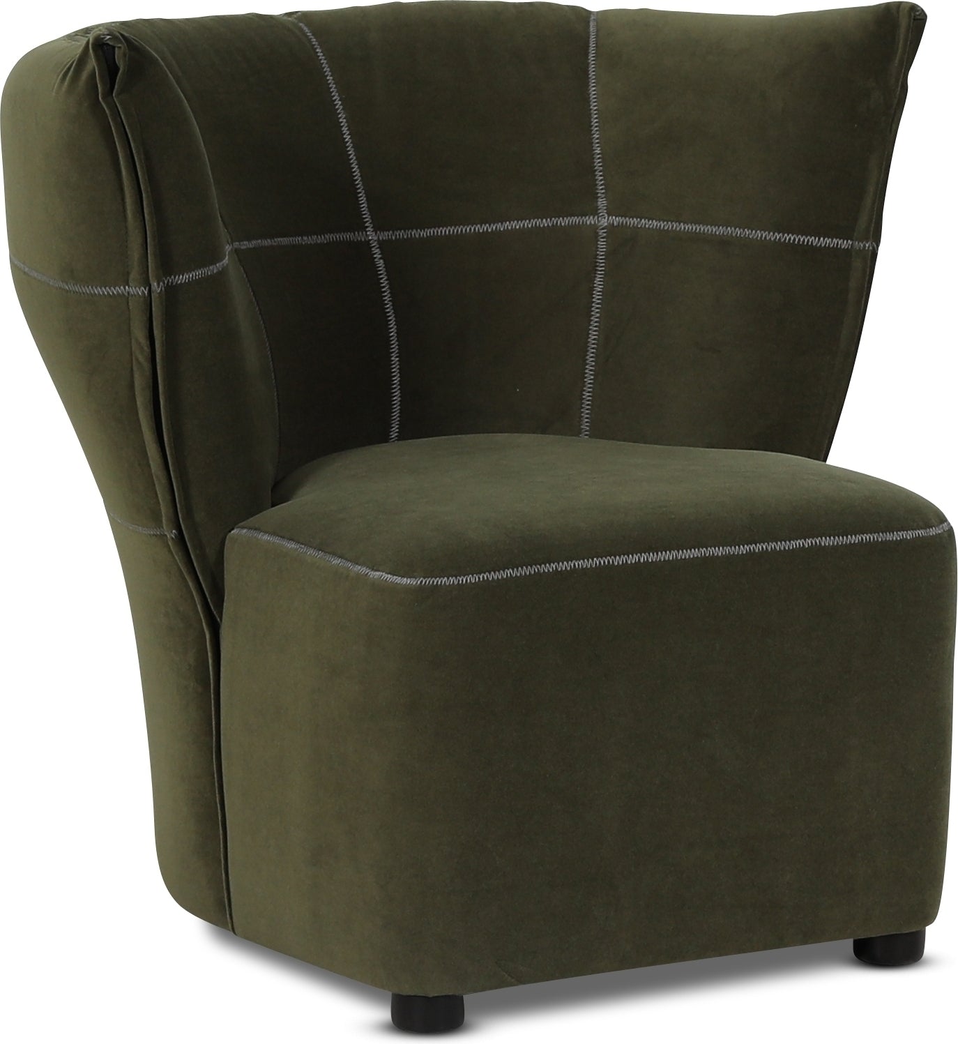 Mullsjö fåtölj i grönt tyg