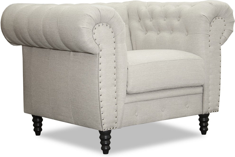 Ashford chesterfield fåtölj - Beige Linne